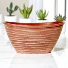 Dune Oval Planter 51cm – Powdered Brick Terracotta Plastic Pot  Lightweight Outdoor Garden Planters Single or Multipack (1, 2, 3, 4 Pots)