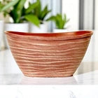 Dune Oval Planter 51cm – Powdered Brick Terracotta Plastic Pot  Lightweight Outdoor Garden Planters Single or Multipack (1, 2, 3, 4 Pots)