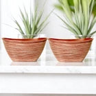 Dune Oval Planter 51cm – Powdered Brick Terracotta Plastic Pot  Lightweight Outdoor Garden Planters Single or Multipack (1, 2, 3, 4 Pots)