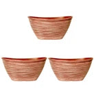 Dune Oval Planter 51cm – Powdered Brick Terracotta Plastic Pot  Lightweight Outdoor Garden Planters Single or Multipack (1, 2, 3, 4 Pots)