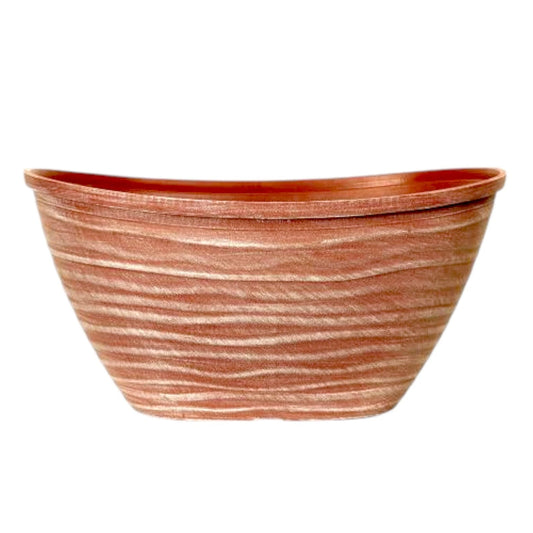 Dune Oval Planter 51cm – Powdered Brick Terracotta Plastic Pot  Lightweight Outdoor Garden Planters Single or Multipack (1, 2, 3, 4 Pots)