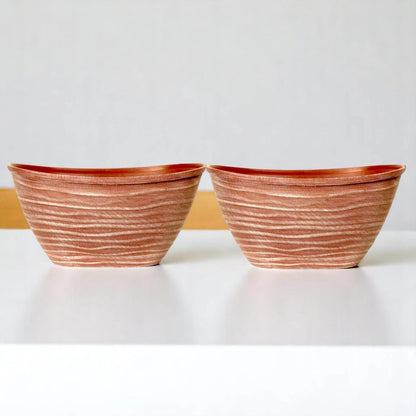 Dune Oval Planter 51cm – Powdered Brick Terracotta Plastic Pot  Lightweight Outdoor Garden Planters Single or Multipack (1, 2, 3, 4 Pots)