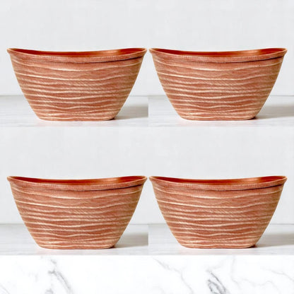 Dune Oval Planter 51cm – Powdered Brick Terracotta Plastic Pot  Lightweight Outdoor Garden Planters Single or Multipack (1, 2, 3, 4 Pots)