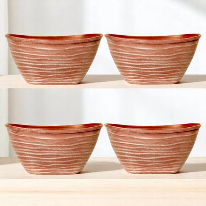 Dune Oval Planter 51cm – Powdered Brick Terracotta Plastic Pot  Lightweight Outdoor Garden Planters Single or Multipack (1, 2, 3, 4 Pots)