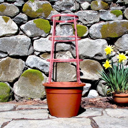 Bella 30cm Plastic Cage Planter – Terracotta Brown Pot with Support | 1/2/4 Pack