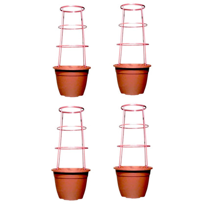 Bella 30cm Plastic Cage Planter – Terracotta Brown Pot with Support | 1/2/4 Pack