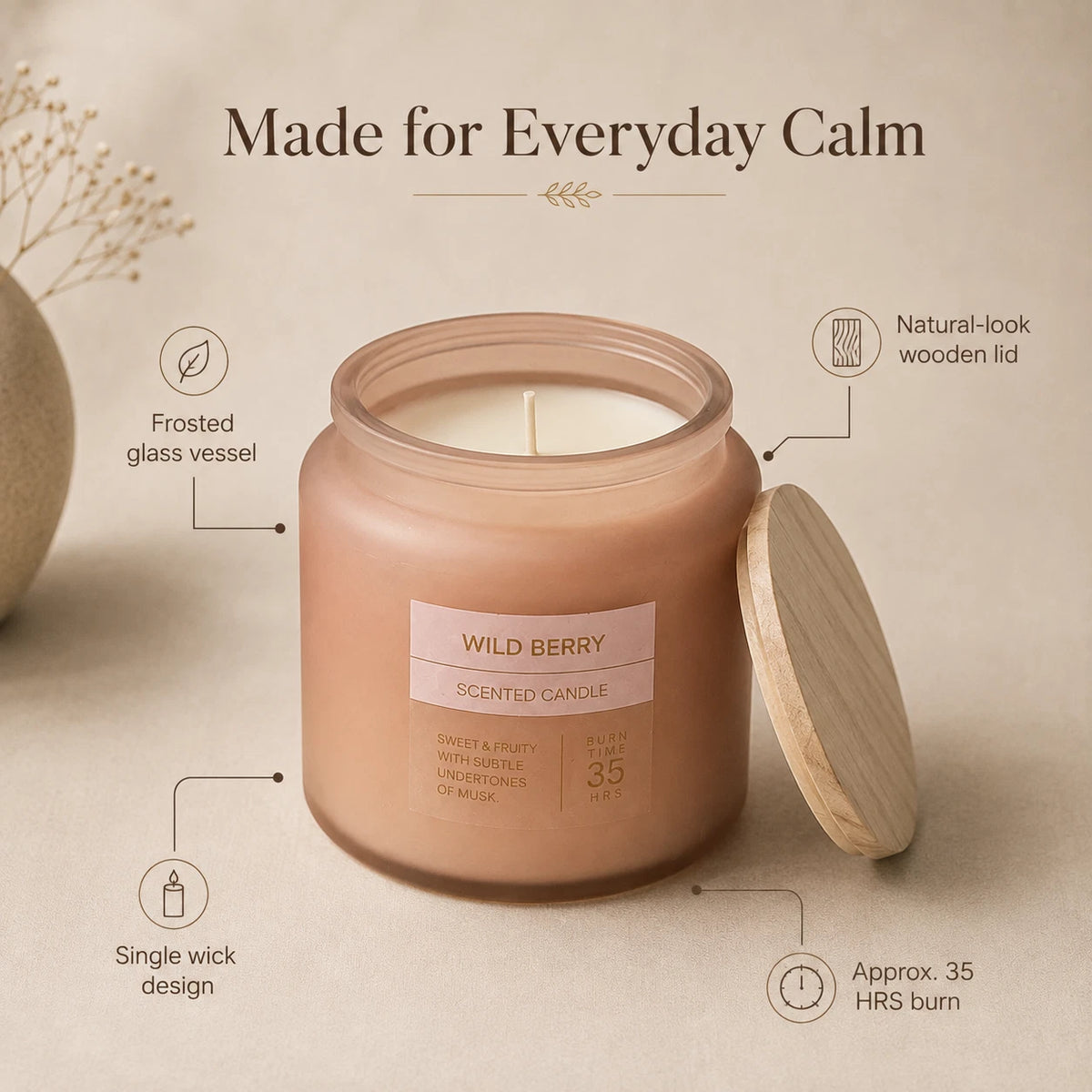 Scented Frosted Glass Jar Candle 300g – Approx. 35 Hour Burn Time – Choice of 4 Fragrances