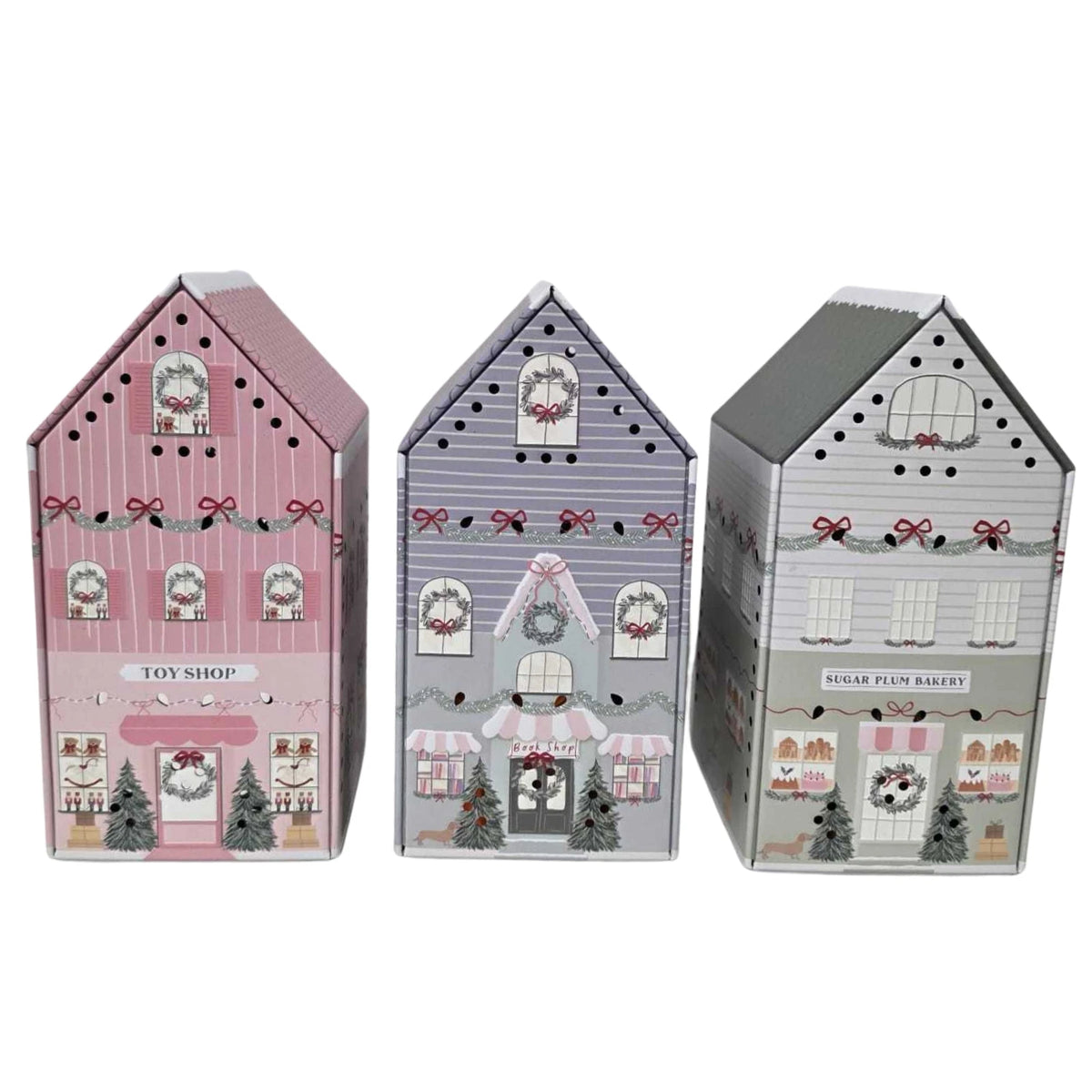 Christmas Light Up House Gift Tins – Sweet & Biscuit Collection
