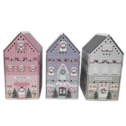 Christmas Light Up House Gift Tins – Sweet & Biscuit Collection