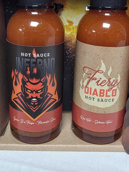 4 Bottle Hot Sauce Gift Set 180g – Red Chilli, Garlic, Jalapeño & Habanero Selection