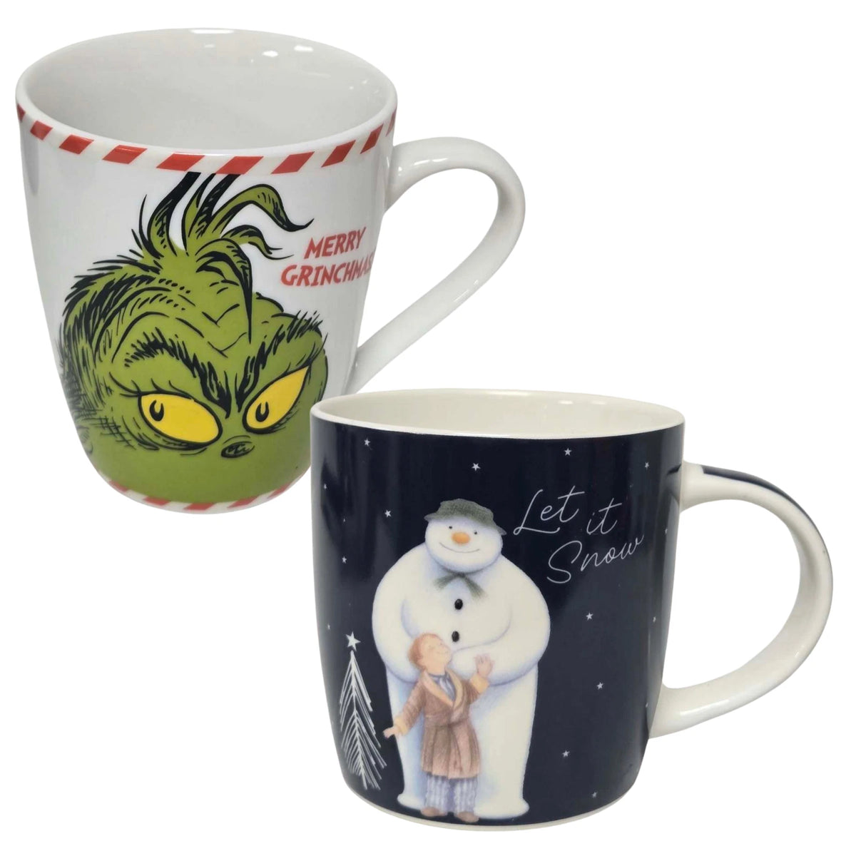 Christmas Character Mug The Snowman Let It Snow or Grinch Merry Grinchmas