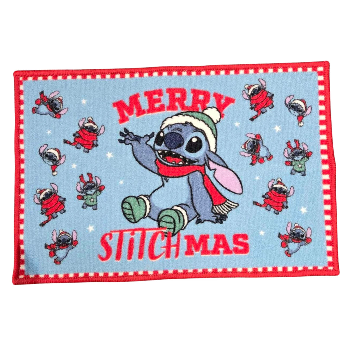 Stitch Merry Stitchmas Christmas Doormat Washable Festive Mat 60 x 40cm