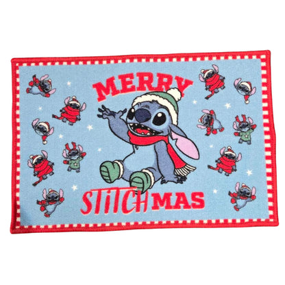 Stitch Merry Stitchmas Christmas Doormat Washable Festive Mat 60 x 40cm