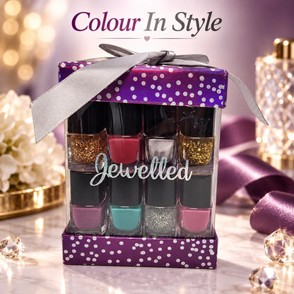 8 Piece Nail Polish Gift Set – Assorted Colours & Glitter Shades for Manicures