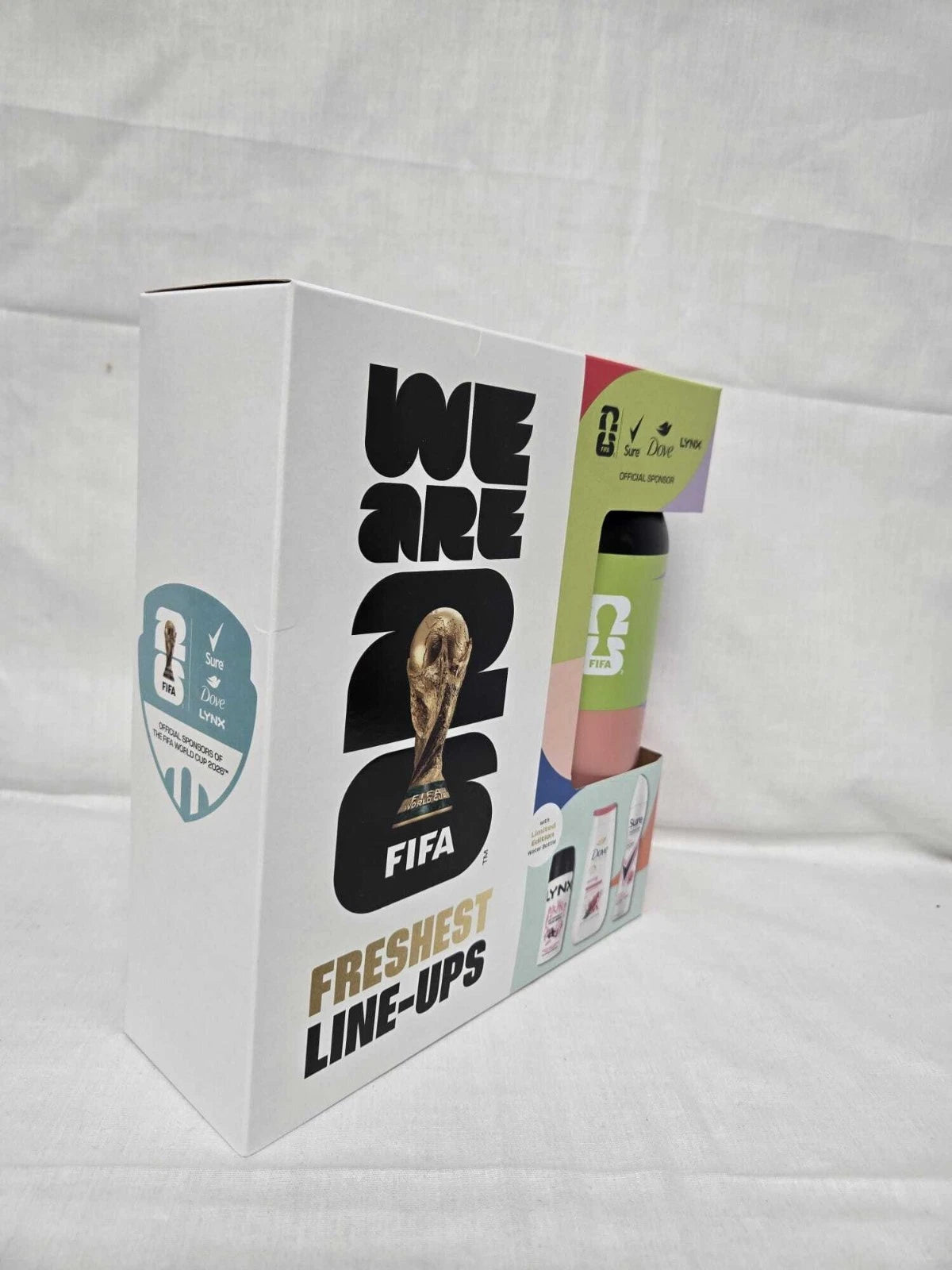 FIFA World Cup 2026 Freshest Line-Ups Gift Set – LYNX, Dove & Sure Toiletries with Water Bottle
