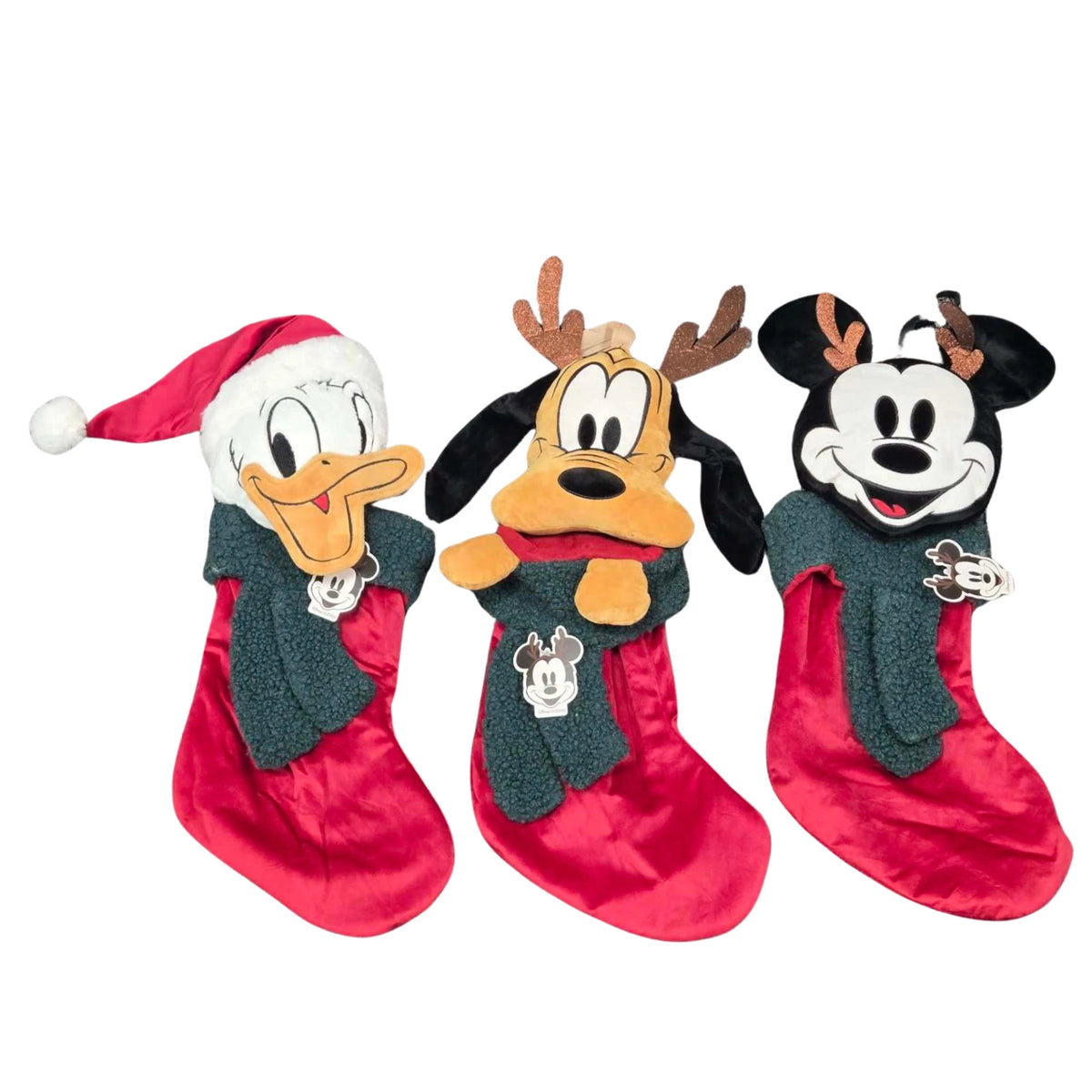 Disney Christmas Stockings Mickey Mouse Donald Duck Pluto Single or Set of 3