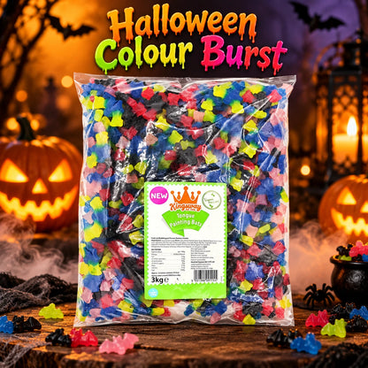Halloween Bat Gummy Sweets Vegan Fruit & Bubblegum Jelly Candy Bulk 500g-3kg