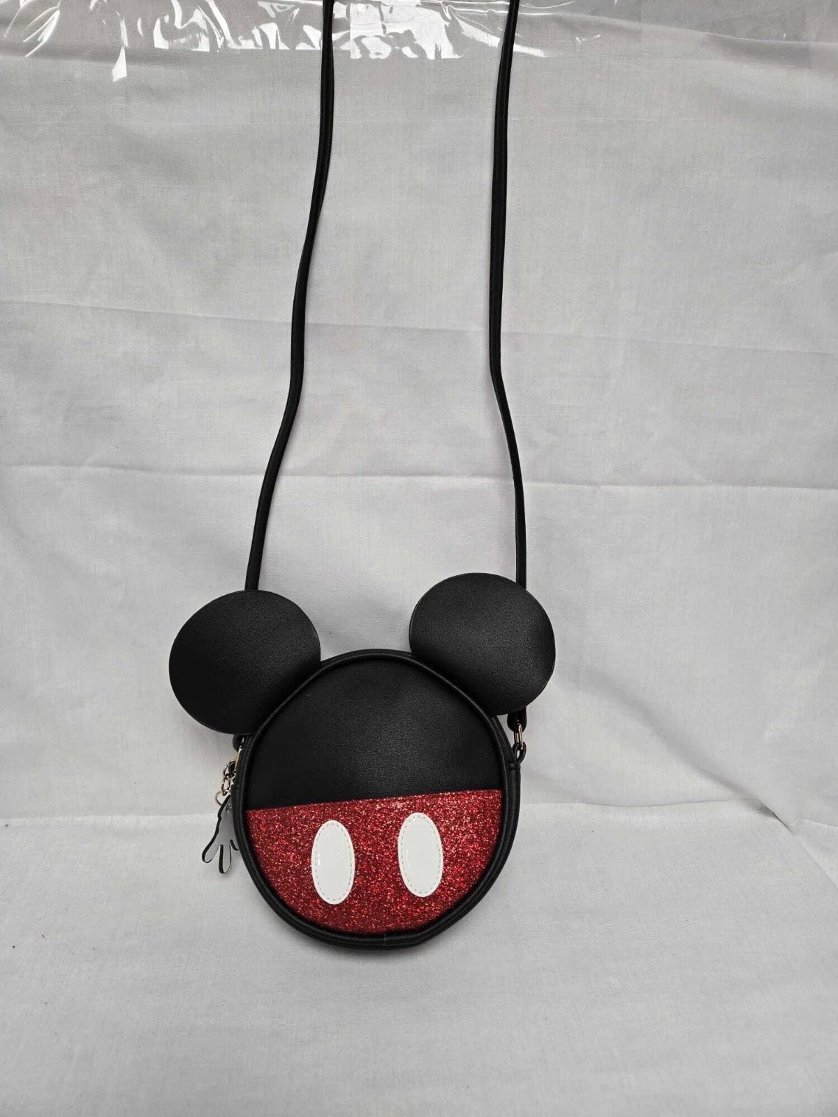 Girls Round Backpack Black with Red Polka Dot Bow & Ears | Kids Mini Nursery Travel Bag