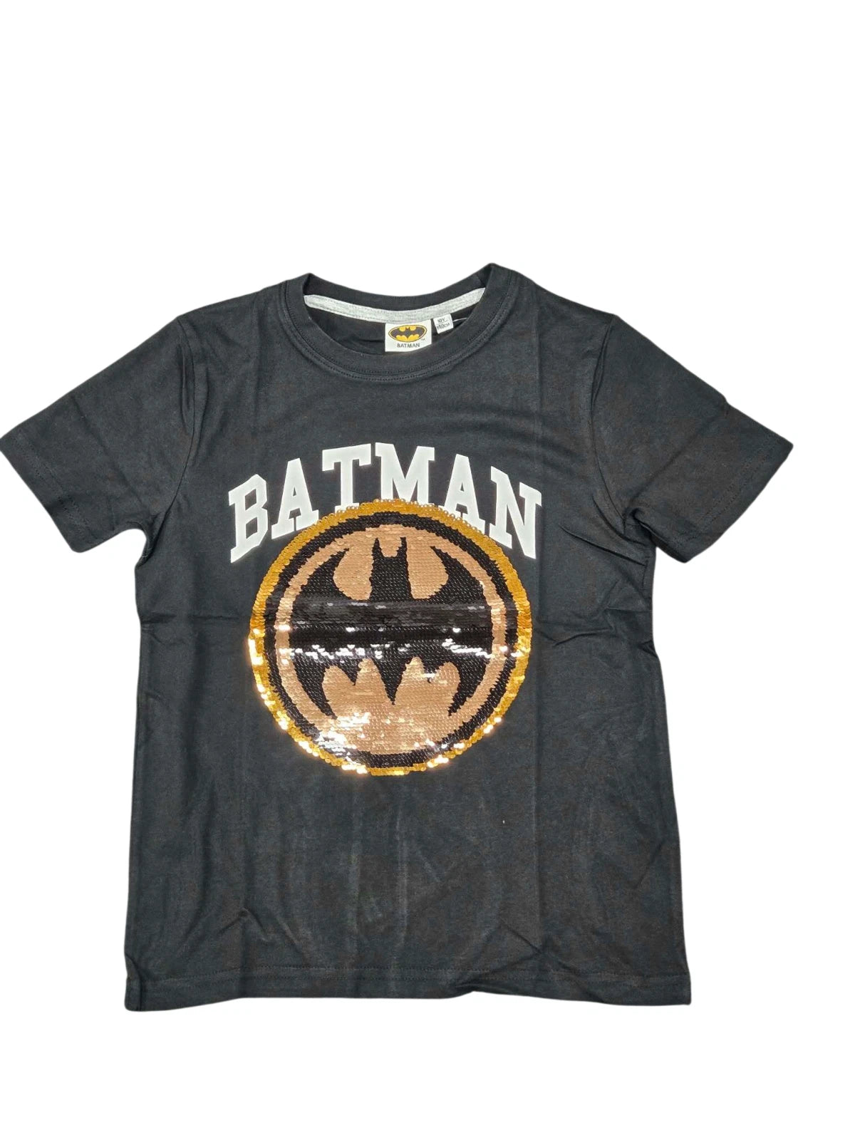 Boys Superman Batman Sequin T-Shirts Short Sleeve Ages 6 8 10 Single or Twin Pack