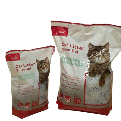 MyPets Silica Gel Cat Litter 3.8L or 10L | Non-Clumping Absorbent Crystals & Odour Control
