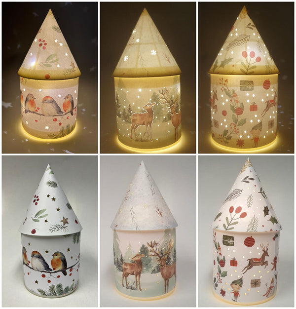 Enchanting Christmas Light-Up Cone House Lantern – Festive Home Decor and Gift