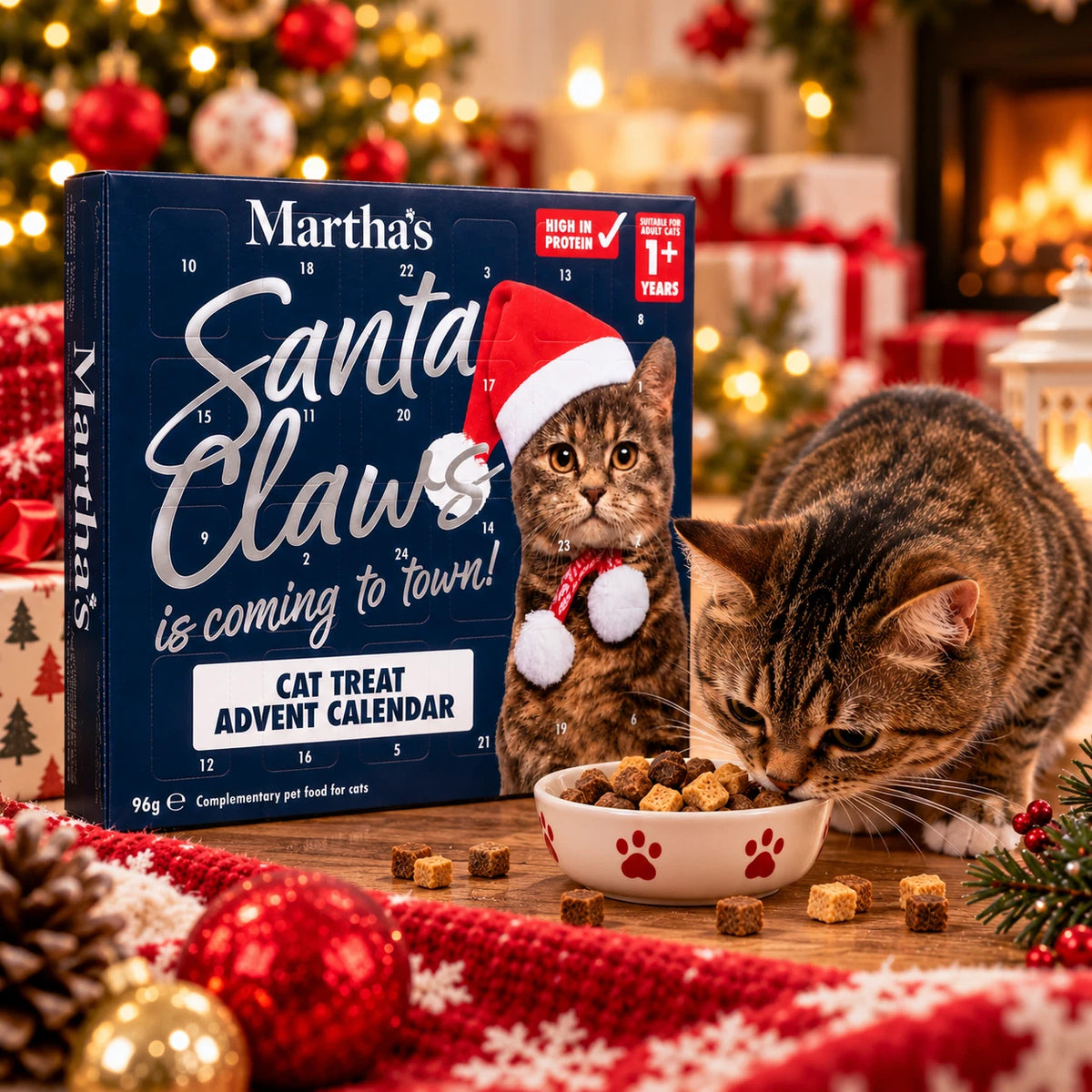Martha’s Christmas Cat Treat Advent Calendar 96g – 120 Treats in 3 Flavours