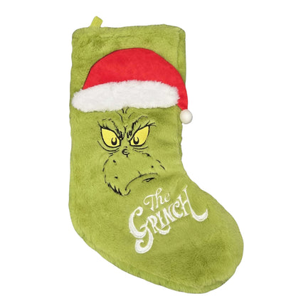 The Grinch or Harry Potter Hogwarts Christmas Stocking | 18 Inch Plush Hanging Decoration