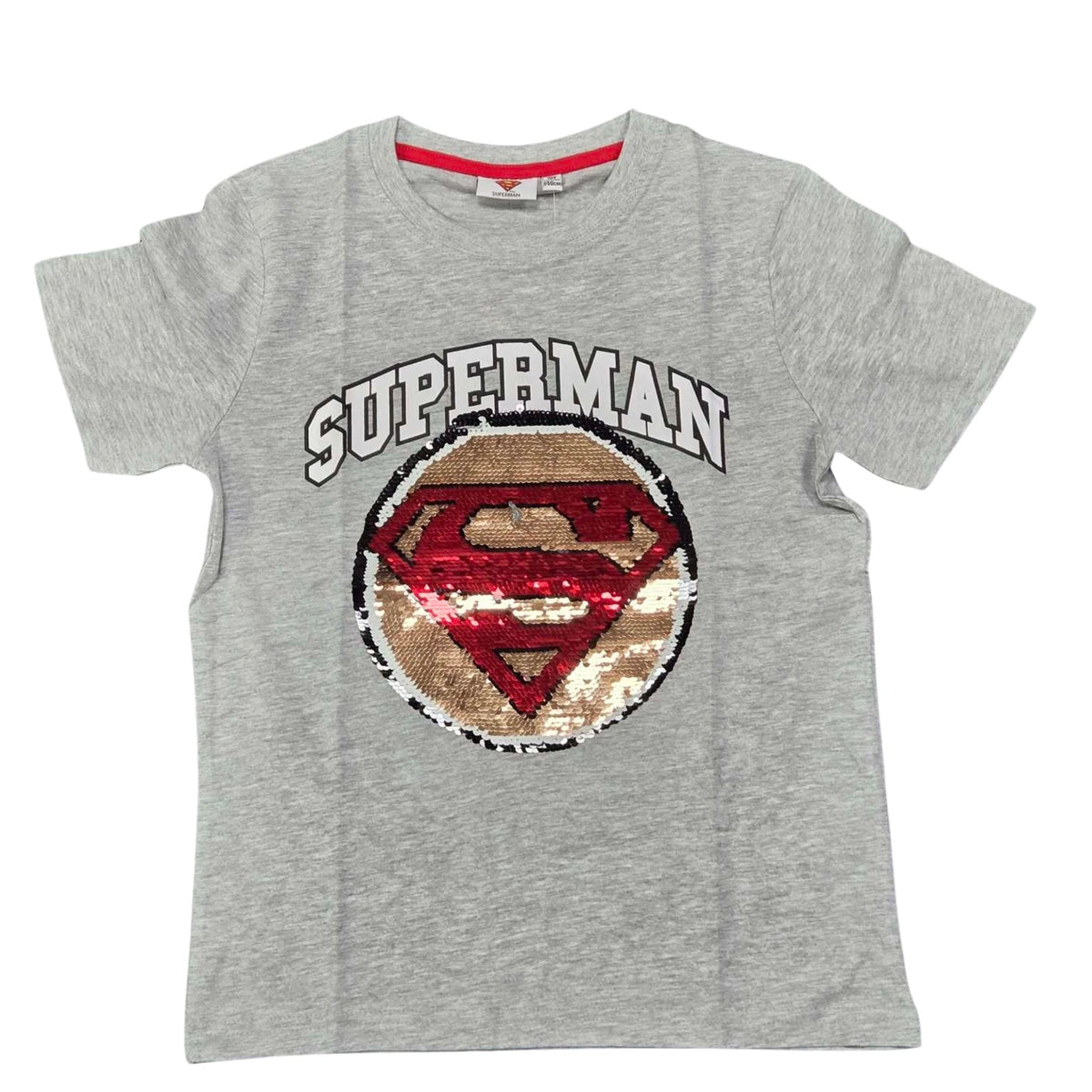 Boys Superman Batman Sequin T-Shirts Short Sleeve Ages 6 8 10 Single or Twin Pack