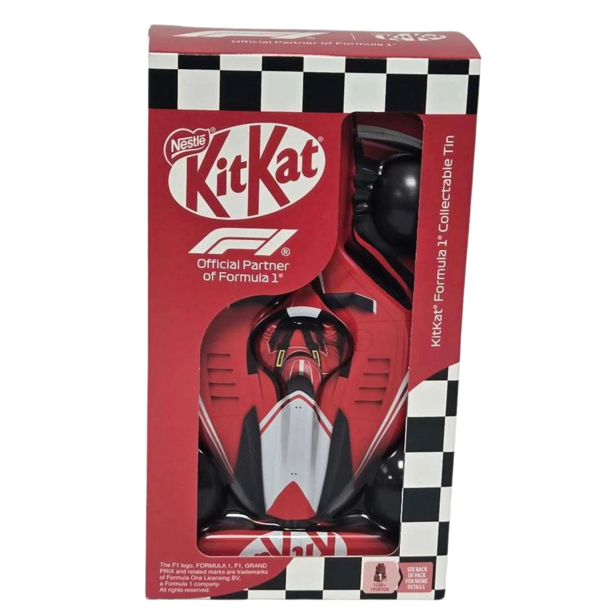 KitKat Formula 1 Racing Car Collectable Metal Tin Red Black Motorsport Gift