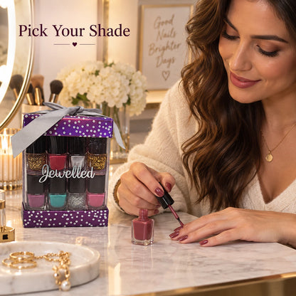 8 Piece Nail Polish Gift Set – Assorted Colours & Glitter Shades for Manicures