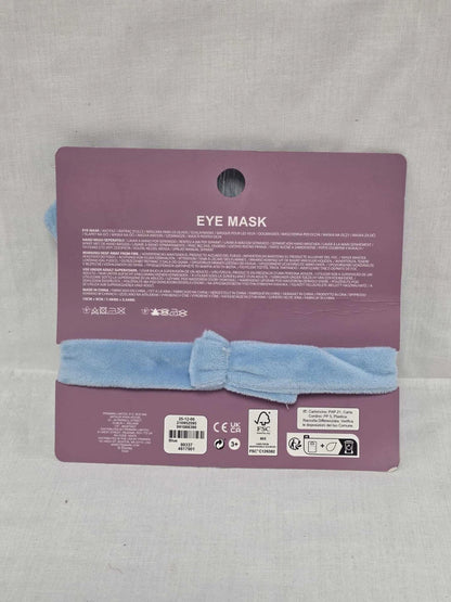 Blue Plush Character Sleep Eye Mask with 3D Ears & Elasticated Strap – Travel & Relaxation