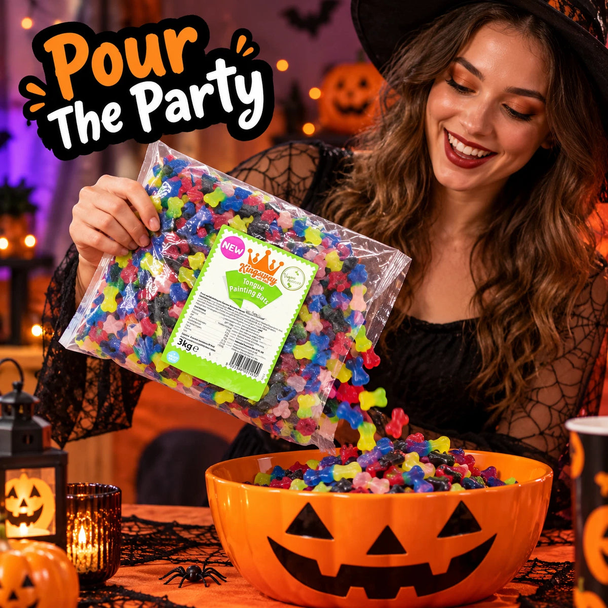Halloween Bat Gummy Sweets Vegan Fruit & Bubblegum Jelly Candy Bulk 500g-3kg