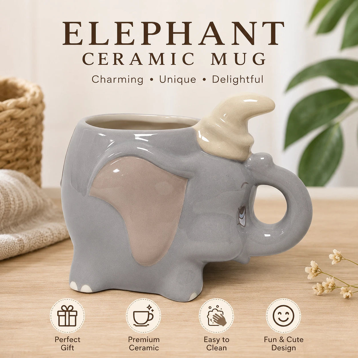 Novelty Ceramic Character Mug – Choice of 7 Animal & Santa Designs