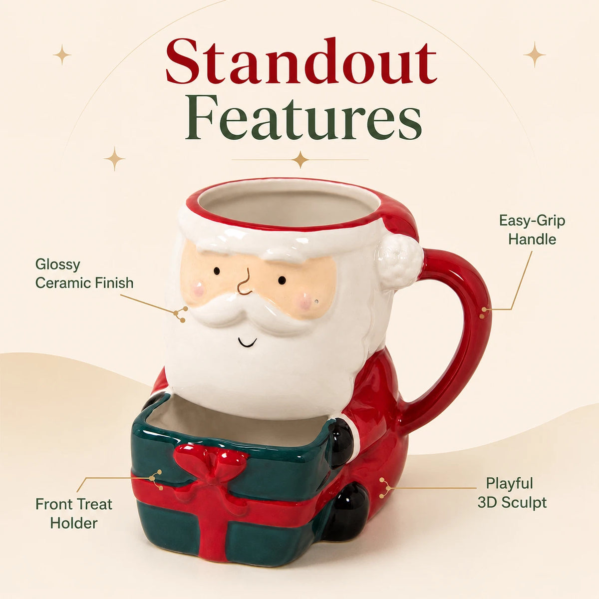 Novelty Ceramic Character Mug – Choice of 7 Animal & Santa Designs