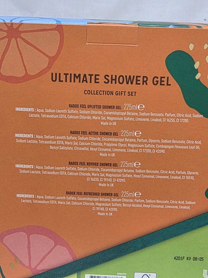 Shower Gel Gift Set 4 x 225ml | Assorted Fresh & Fruity Body Wash Collection | 900ml