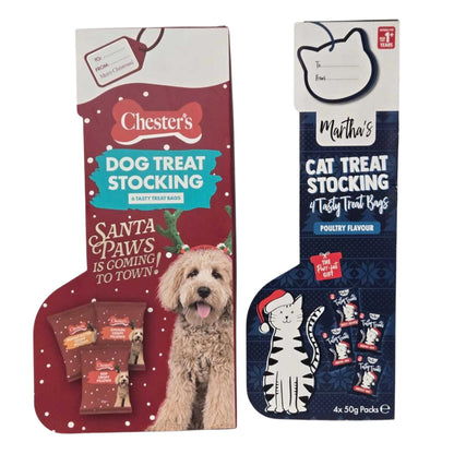 Christmas Dog & Cat Treat Stockings – Choose Dog, Cat or Both Festive Pet Gifts