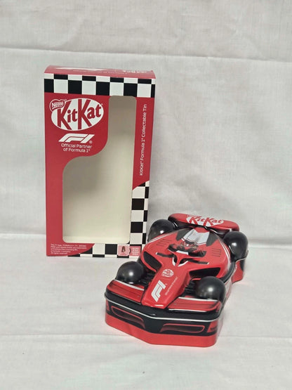 KitKat Formula 1 Racing Car Collectable Metal Tin Red Black Motorsport Gift