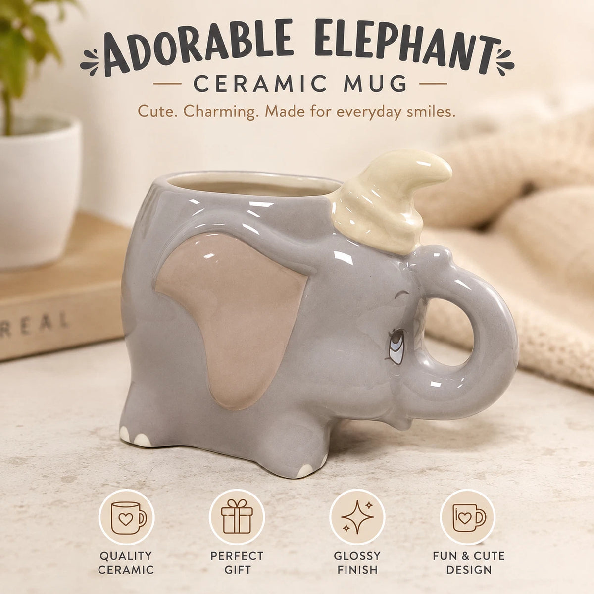 Novelty Ceramic Character Mug – Choice of 7 Animal & Santa Designs