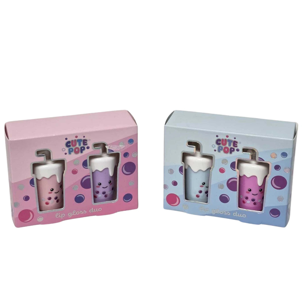 Cute Pop Lip Gloss Duo Fruity Gift Set – Pink or Blue, 2 x 3.5ml