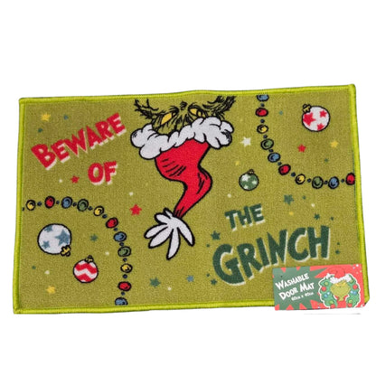 Grinch Christmas Door Mat 60 x 40cm Washable Festive Mat Single or Set of 2