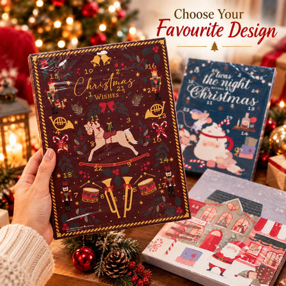 Christmas Advent Calendar 24 Day Cocoa & Hazelnut Treats – 3 Designs