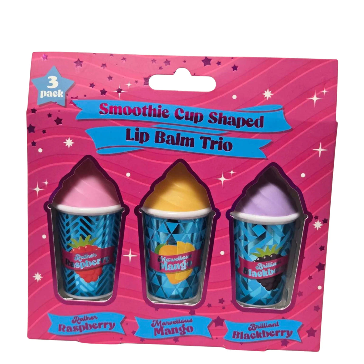 Fruity Lip Balm Trio Gift Set Milkshake or Smoothie Cups 3 x 3.8g