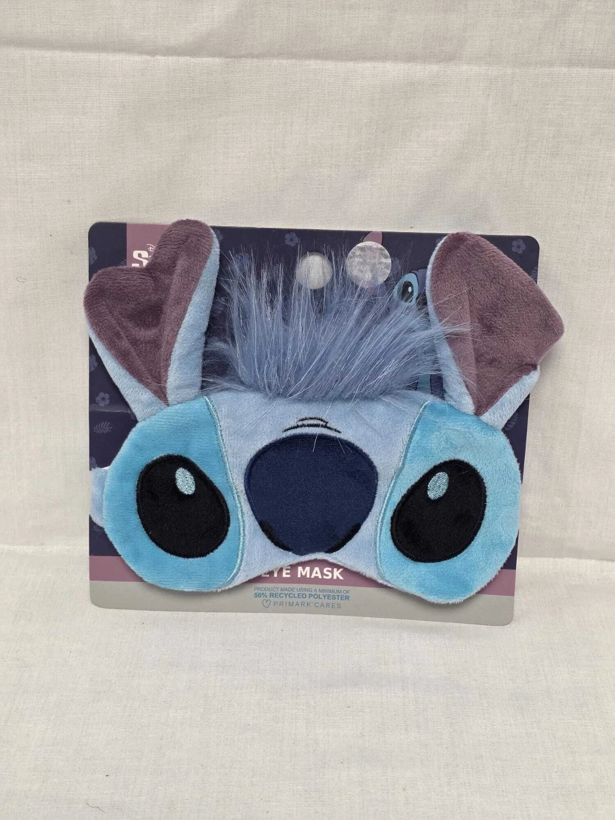 Blue Plush Character Sleep Eye Mask with 3D Ears & Elasticated Strap – Travel & Relaxation