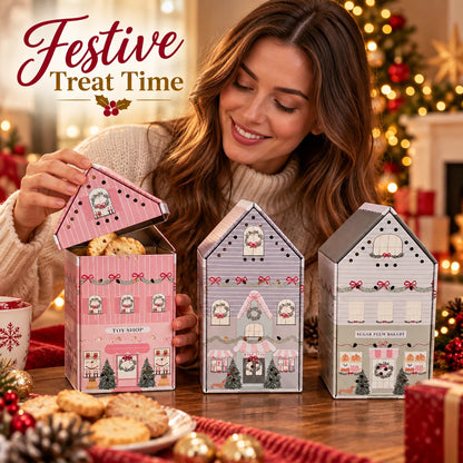 Christmas Light Up House Gift Tins – Sweet & Biscuit Collection