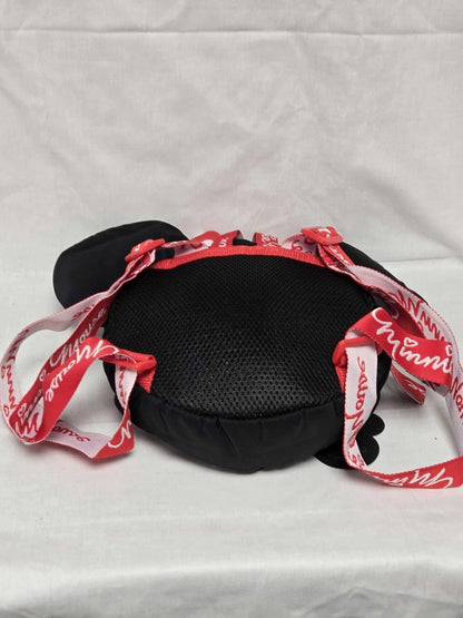 Girls Round Backpack Black with Red Polka Dot Bow & Ears | Kids Mini Nursery Travel Bag