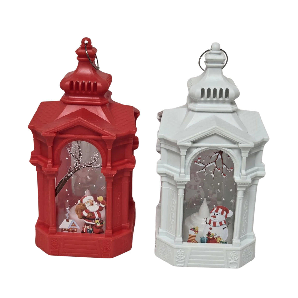 Christmas LED Decorative Lanterns Santa Snowman Battery Lights 20cm
