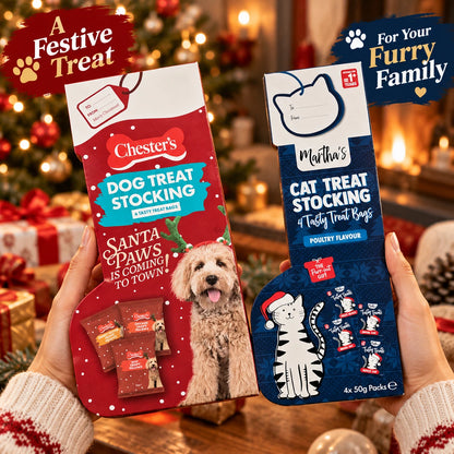 Christmas Dog & Cat Treat Stockings – Choose Dog, Cat or Both Festive Pet Gifts