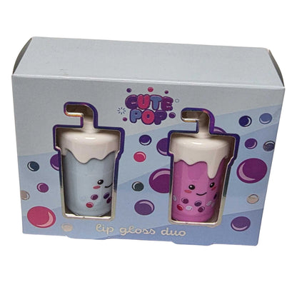 Cute Pop Lip Gloss Duo Fruity Gift Set – Pink or Blue, 2 x 3.5ml