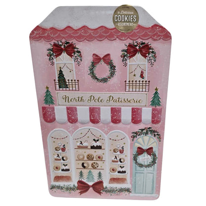 Christmas Patisserie Biscuit Assortment Tin 260g – 6 Varieties in Pink Festive Gift Tin