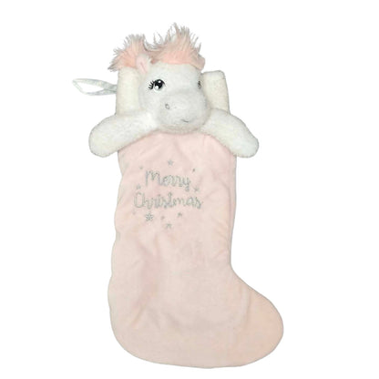 Minnie Mouse or Unicorn Plush Christmas Stocking Red or Pink Festive Decoration